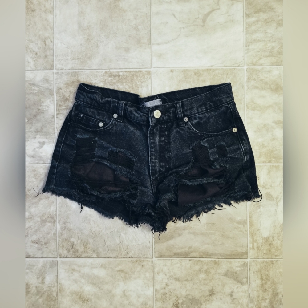 Black Ripped Shorts